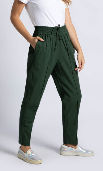 Overstitched Pleats Flowing Urban Sweatpants