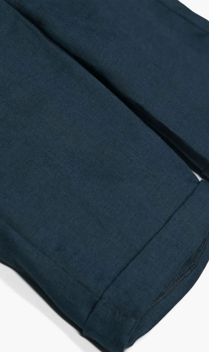 Navy blue linen shorts