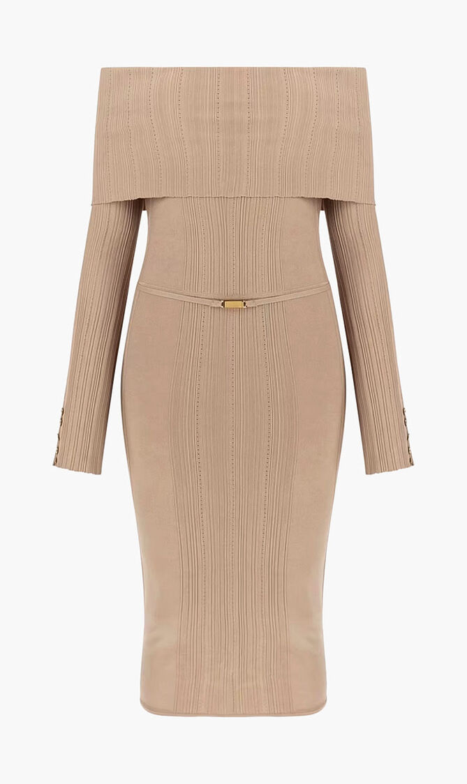 Giada Long Sleeve Off Shoulder Dress