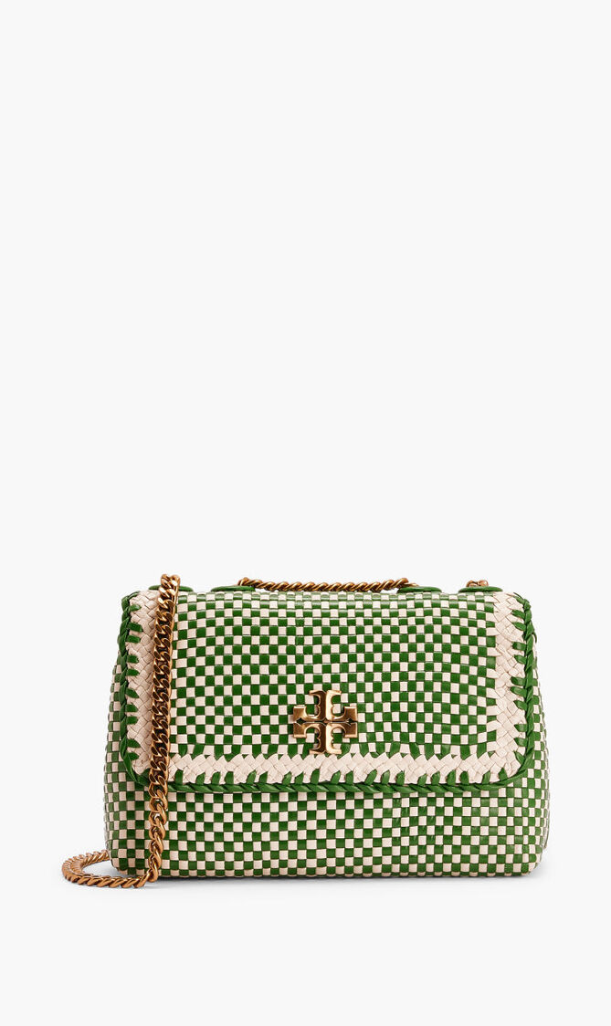 KIRA CHEVRON WOVEN SMALL CONVERTIBLE SHOULDER BAG
