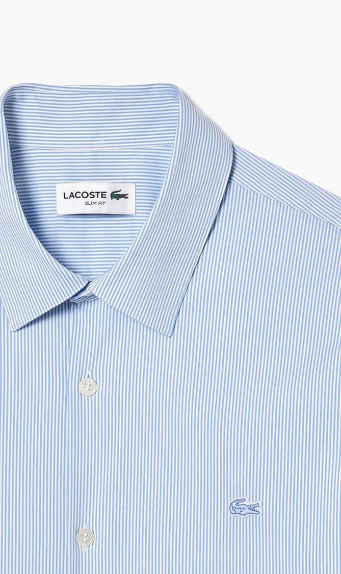 Slim Fit Striped Stretch Poplin Shirt