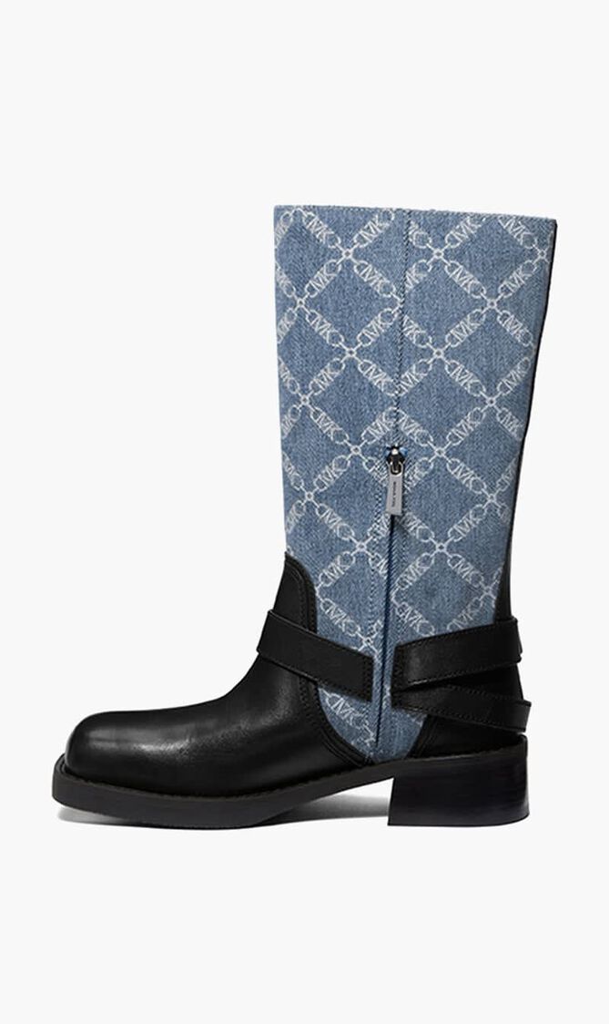 Crosby Empire Diamond Jacquard Denim Moto Boots