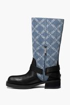 Crosby Empire Diamond Jacquard Denim Moto Boots