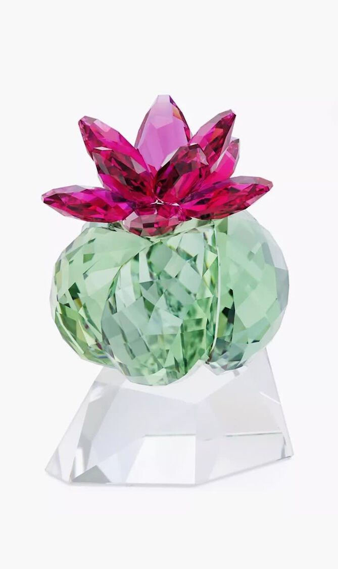 Crystal Flowers Bordeaux Cactus Figurine Decoration