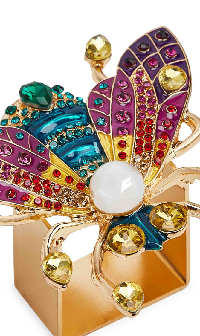 طقم حلقات مناديل المائدة جلام فلاي، متعدد الألوان - 4 قطع