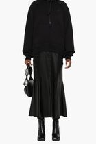 SATIN JER CYCL HOODIE DRESS BLACK BLACK