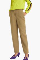 Pintuck tapered wool trousers