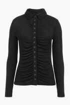 Long Sleeve Shirred Snap Milana Top