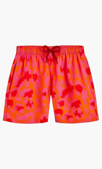 Abstract Turtle Leopard Swim Shorts