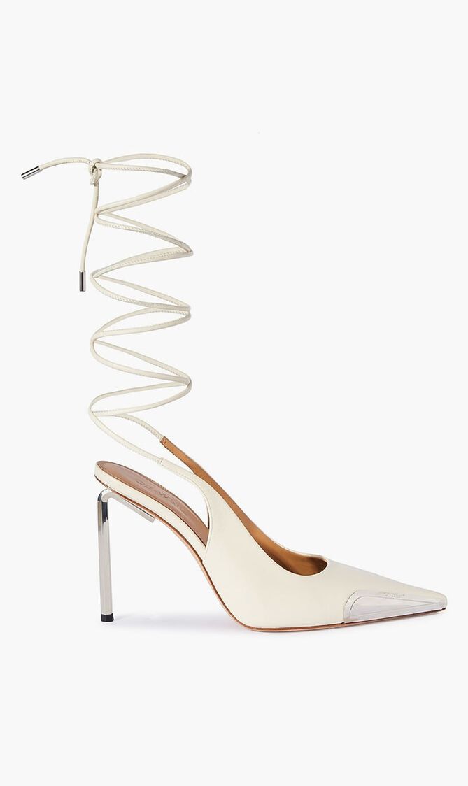 Lace Up High Allen Frame Pump Off White