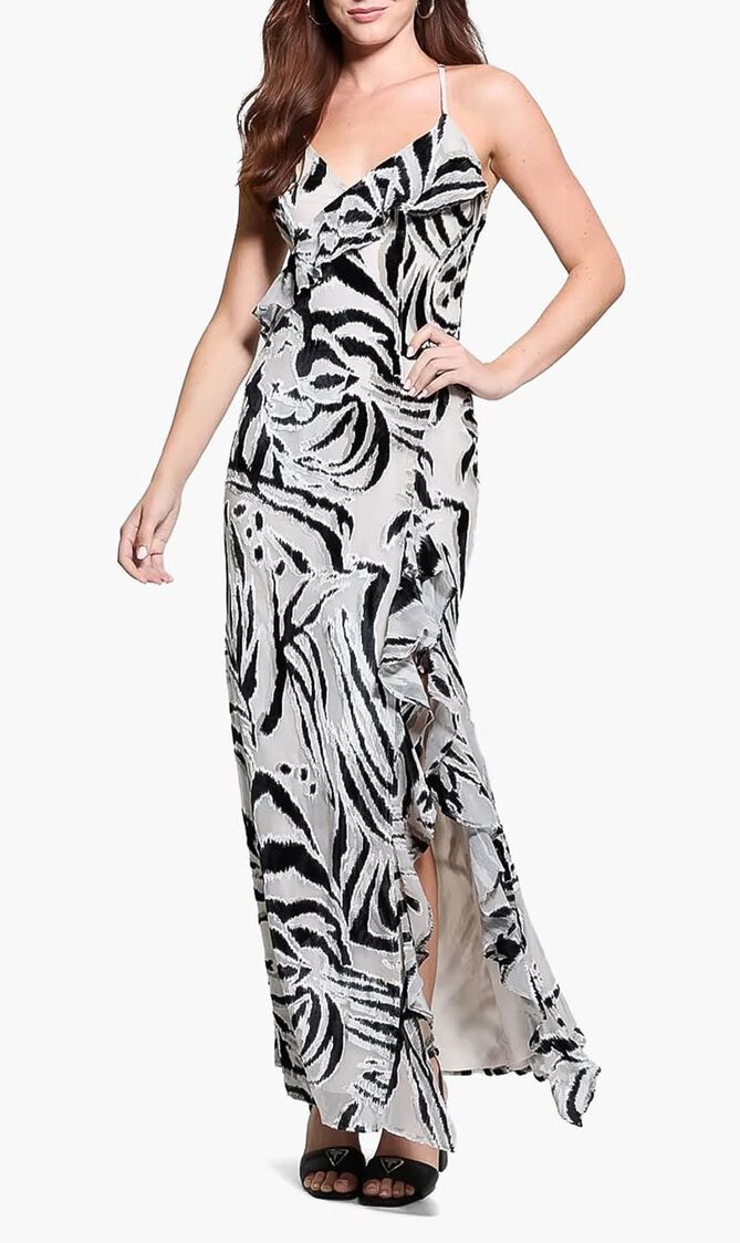 Zebra Print Lydie Maxi Dress