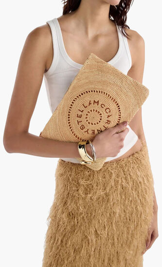 LOGO POUCH ECO CROCHET RAFFIA