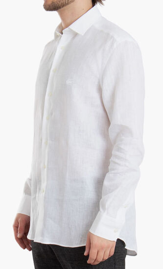 Roma Fit Embroidered Linen Shirt