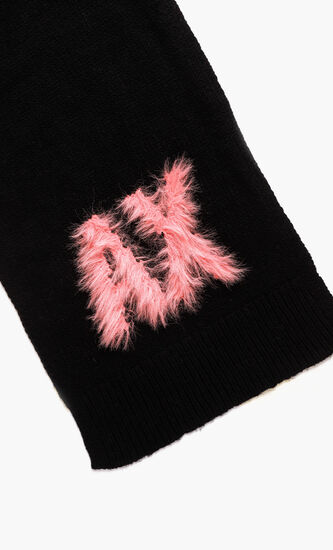 Woven Fur Logo Scarf