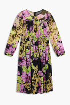 JG DRESS LS FLOWY MIDI CHIFFON AO ORCHID