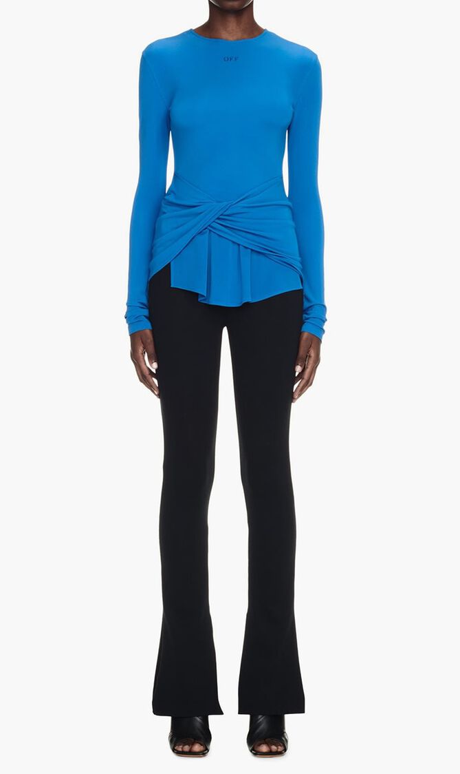 VI CREPE TWIST LS CREWNECK NAUTICAL BLUE VI CREPE TWIST LS CREWNECK NAUTICAL BLUE