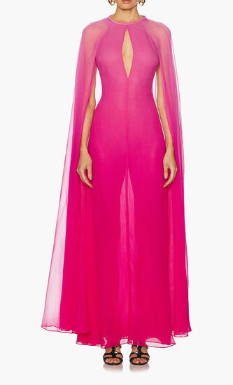 Keyhole Neckline Evening Dress