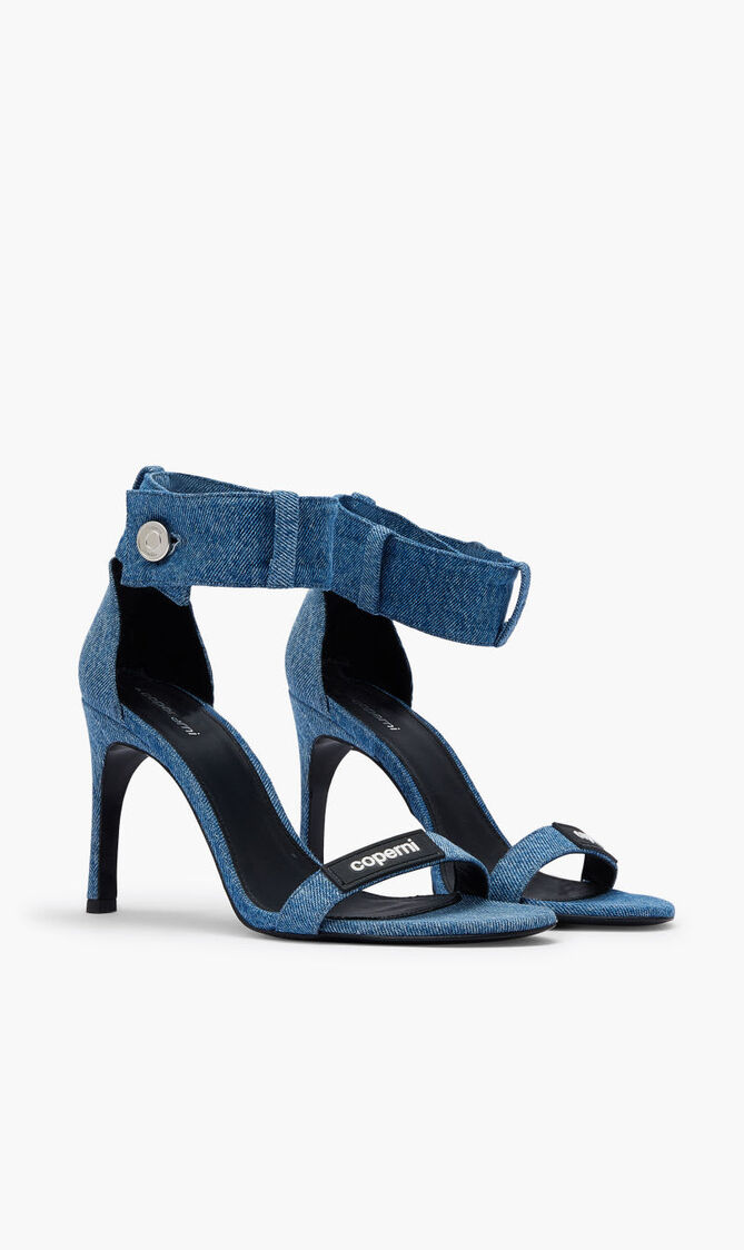 DENIM WAISTBAND STRAP LOGO SANDALS DENIM WAISTBAND STRAP LOGO SANDALS