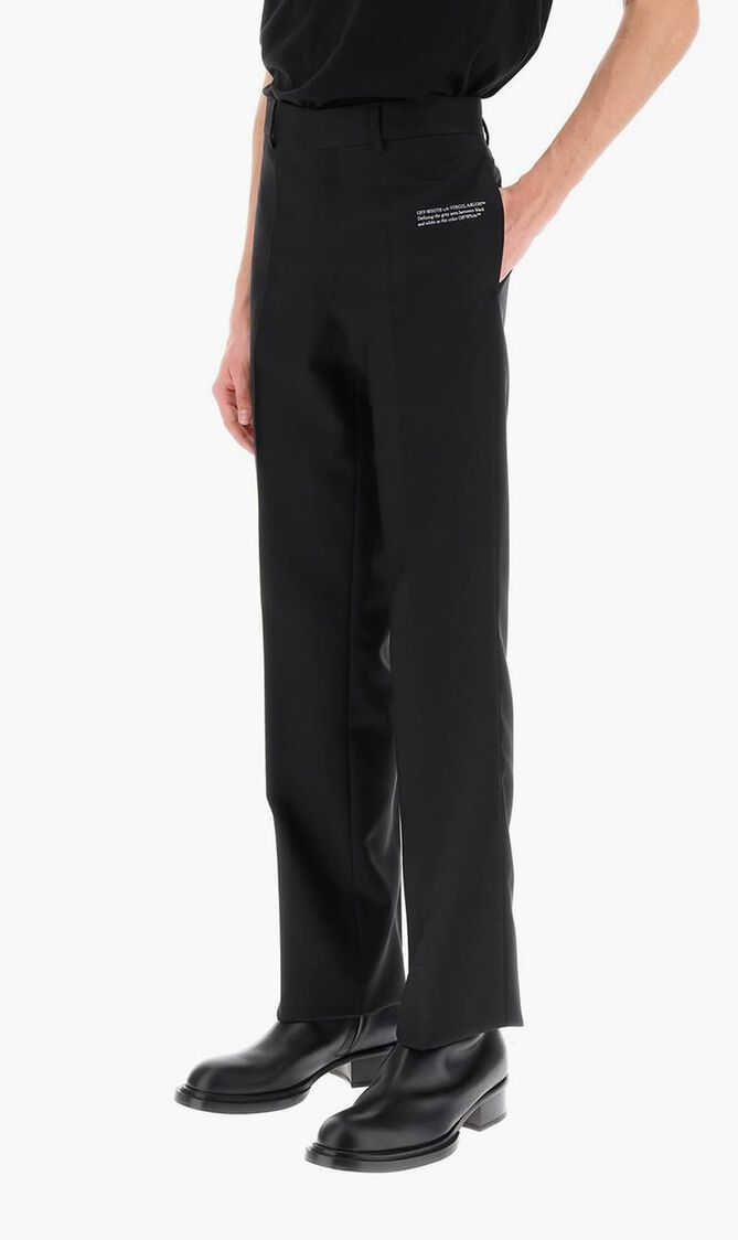 CORP DRILL SLIM PANT BLACK WHITE