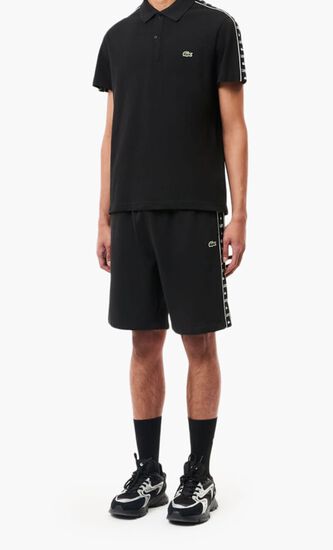 Logo Stripe Fleece Jogger Shorts