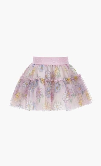 Daisy Print Tulle Skirt