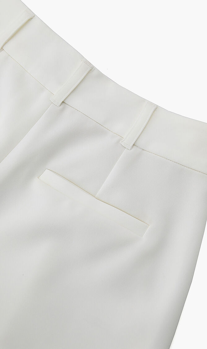 Cropped Stretch Twill Belted Pants