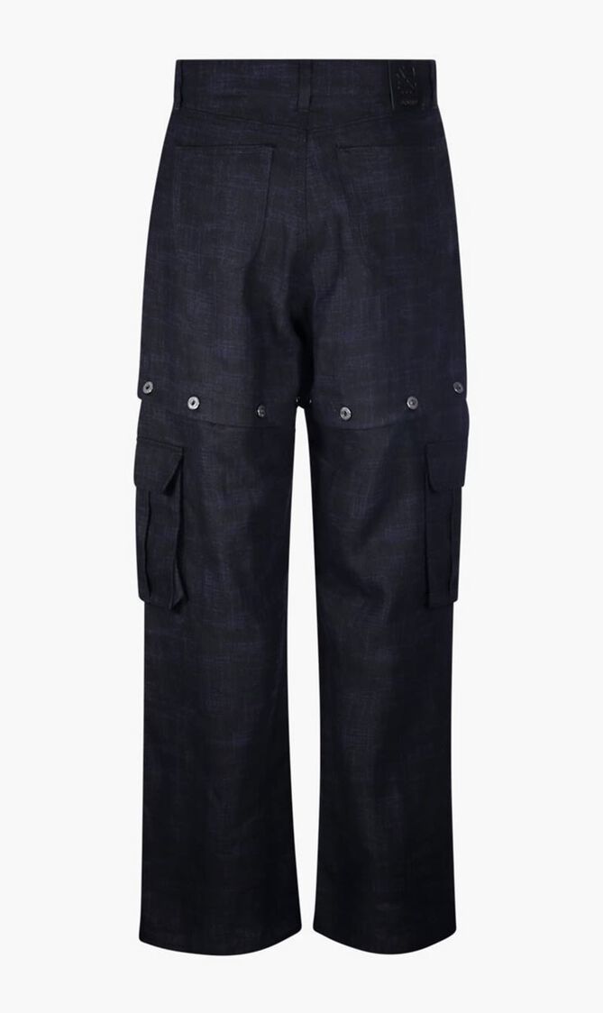 90SLOGO LINEN BUTT CARGO PANT SALONE BL