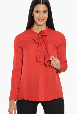 Neck-Tie Long Sleeves Blouse