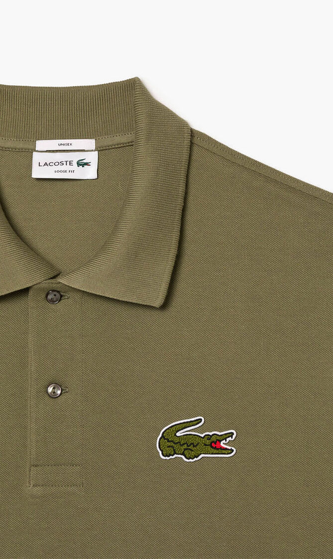 Loose Fit Pique Badge Polo Shirt