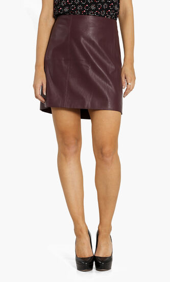 Leather Seamed Skirt