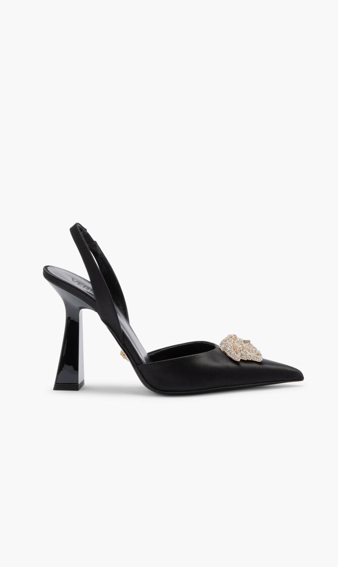 LA MEDUSA SATIN SLING-BACK PUMPS