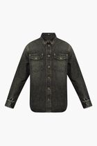 SHIRT DENIM STONE WASH BLACK DENIM FABRIC