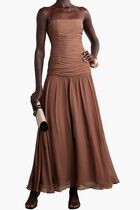 Dalton Ruched Gathered Crepe Maxi Dress