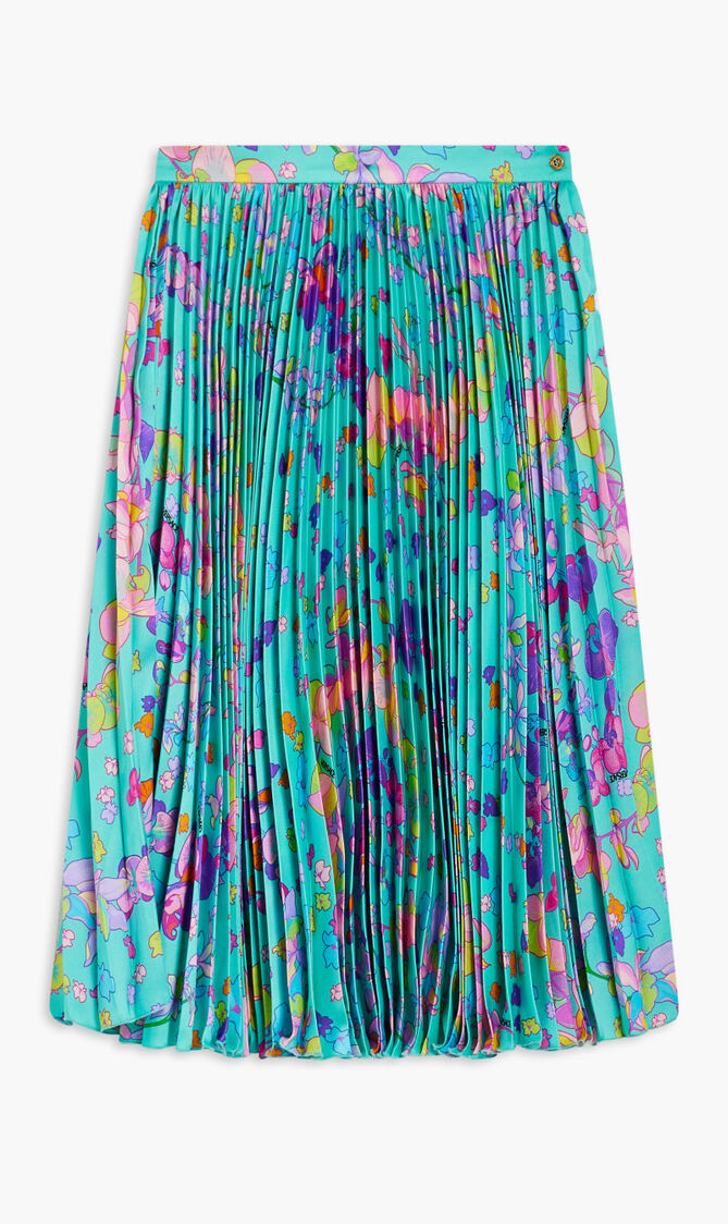 JG SKIRT MIDI PLEATED POLY AO ORCHID BAROCCO