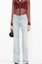 Logo Print Semi Sheer Silk Shirt