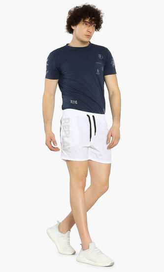 Solid Oversize Logo Swim Trunks