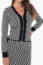 Allover Jacquard Long Sleeve Cardigan