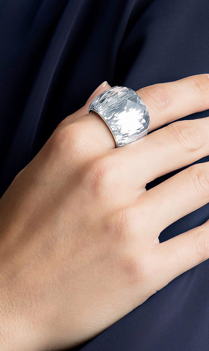 Nirvana Ring, White, Stainless Steel