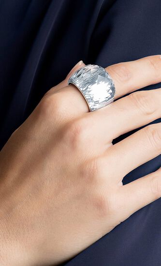 Nirvana Ring, White, Stainless Steel