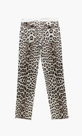 Gabardine Leopard Print Jeans