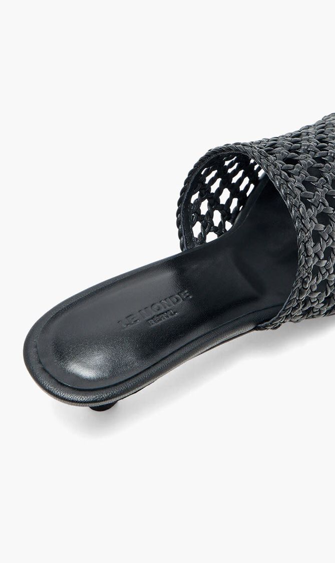 KITTEN MULE WOVEN LEATHER