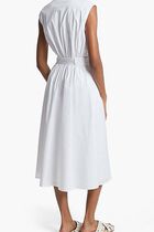 Stretch Cotton Belted Midi Dress
