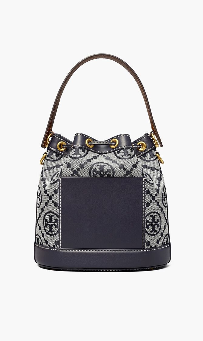T MONOGRAM JACQUARD BUCKET BAG