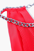 Pleated Georgette Cutout Dress