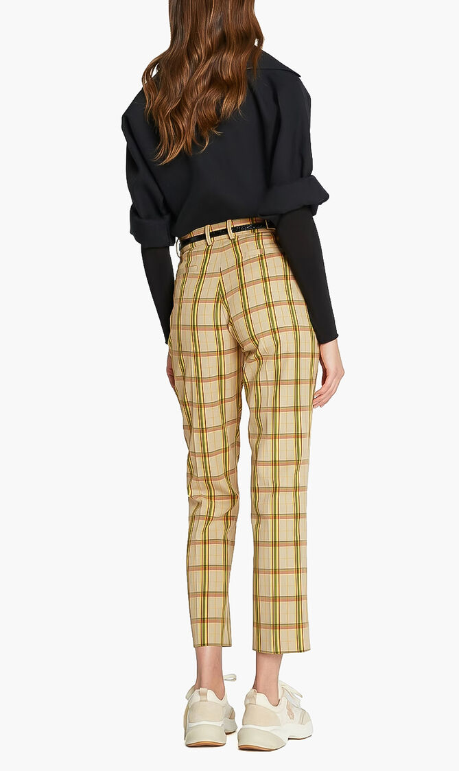 Chequered Belted Pants