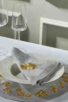 Golden Clover Round Placemat, Pearl