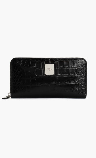 Croc Skin Long Zipped Wallet