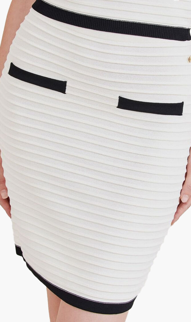 ALBA EMBOSSED STRIPES SKIRT