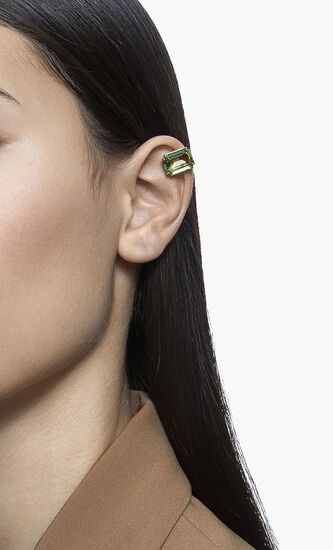 Millenia Clip Earring, Single, Green, Gold-Tone Plated