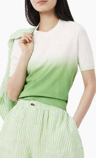 Short Sleeved Ombre Effect Sweater